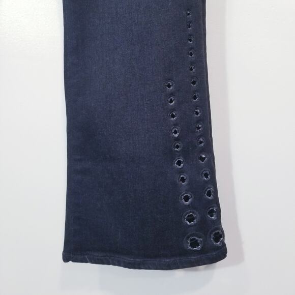 3x1 NYC Jeans Midway Eyelet Black Denim Flared Leg - Picture 12 of 13